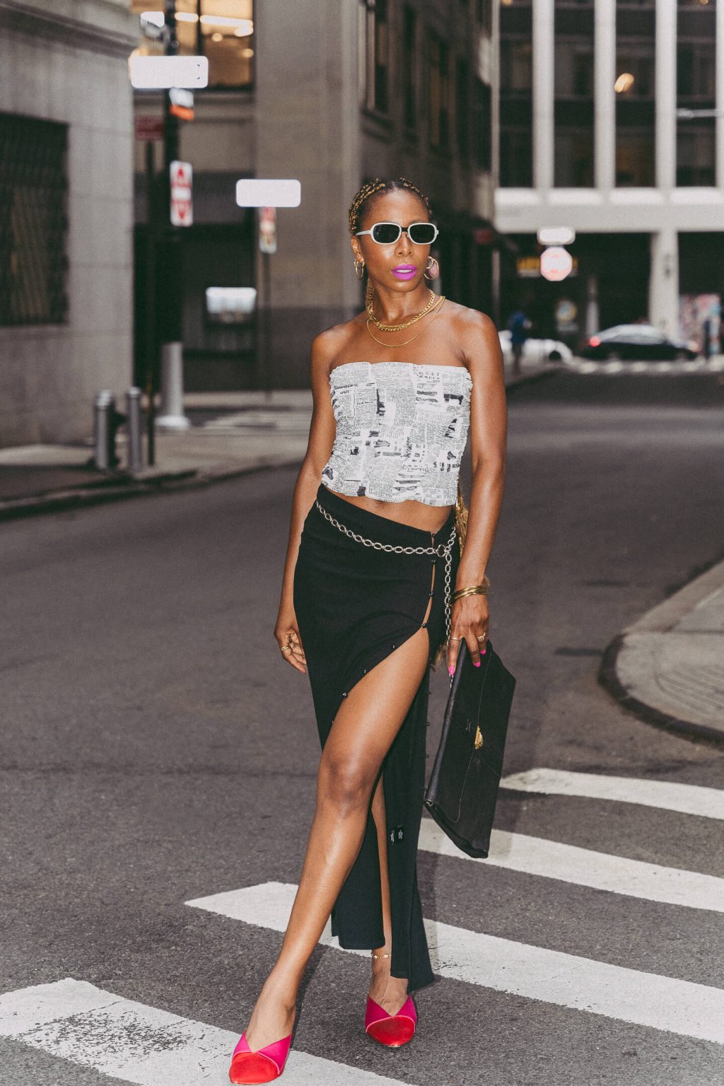 Photos + Links: Styling a Chic Slit Skirt Date Night Outfit