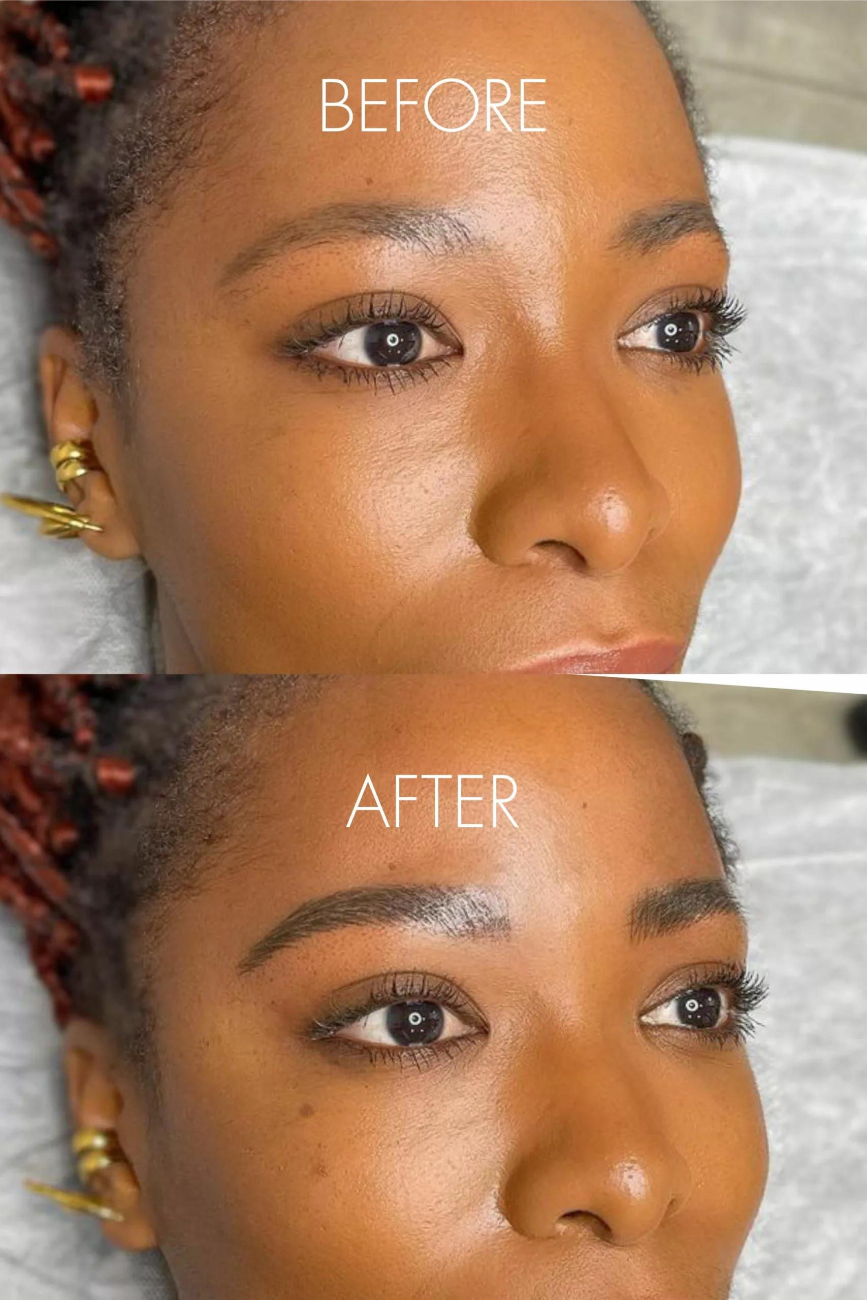 Guide to Nano Brows vs Microblading. Microblading before and after picture