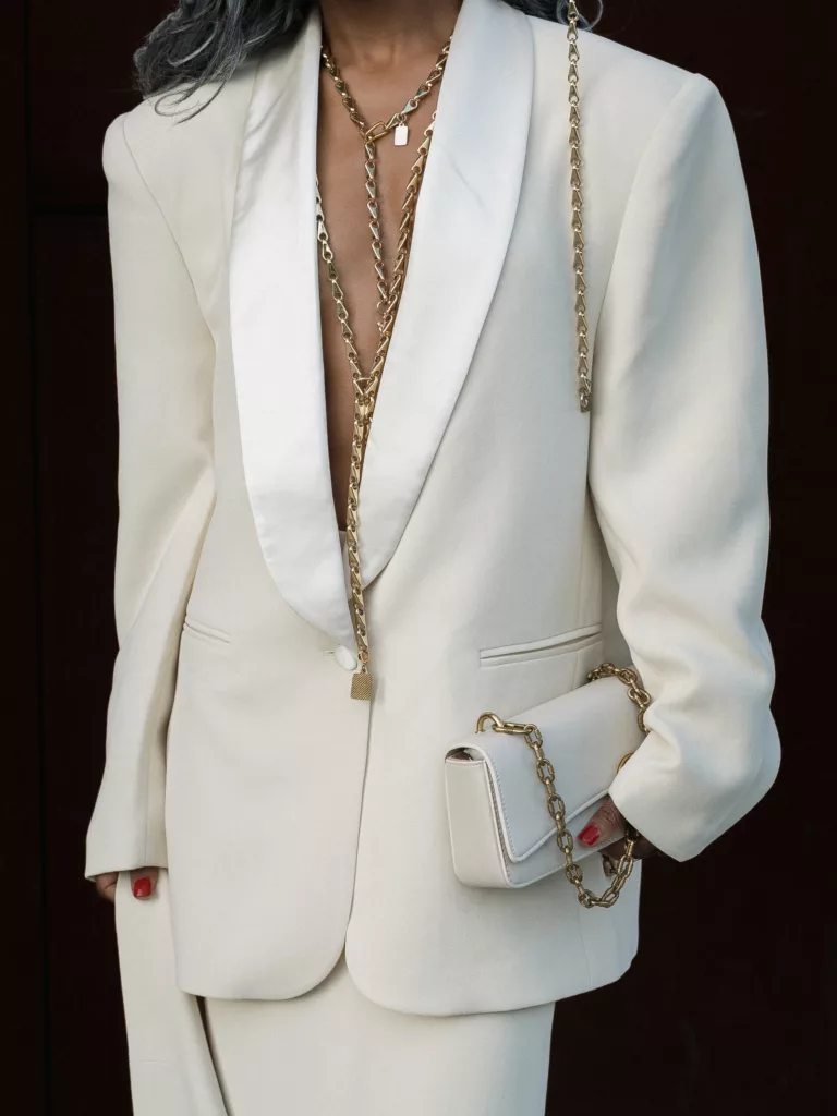 Woman Wearing White Skirt Suit - OpalbyOpal