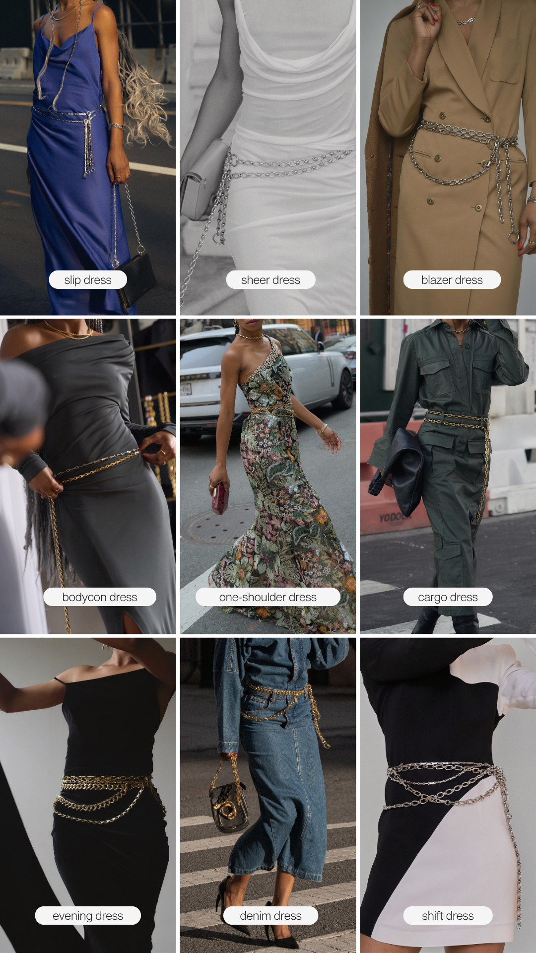 How To Wear Chain Belts With Any Dress